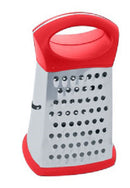 1 of 1:Home Basics Stainless Steel 4 Sided Cheese Grater, Red 