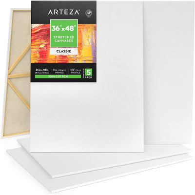 1 of 7:ARTEZA Streched Canvas, 36x45 Inches, 5 Count 