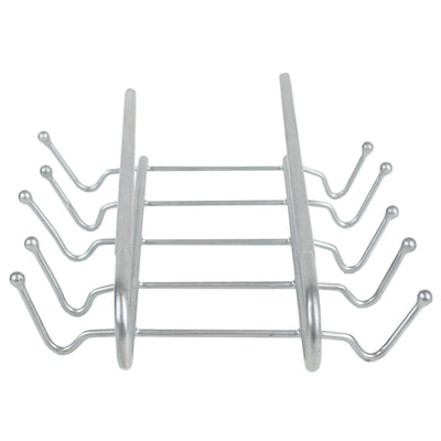 2 of 5:Home Basics Under the Shelf  Vinyl Coated Steel 6 Hook  Mug Rack, Silver 