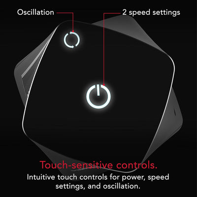 3 of 5:Vornado Helix 2 Speed Oscillating Personal Tower Fan, Black, 11.7x4 Inches 