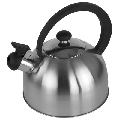2 of 5:Home Basics tetera de acero inoxidable, plata, 85 onzas 