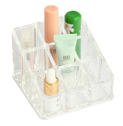 1 of 2:Home BasicsSmall 9 Compartment Plastic Cosmetic Organizer, Clear 