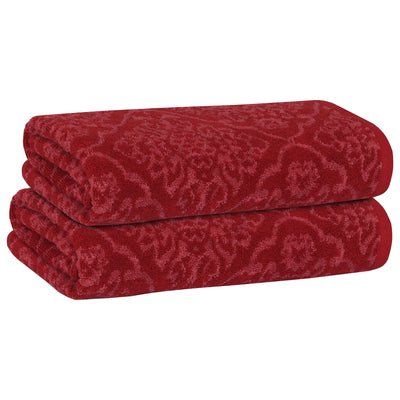 1 of 23:PREMIUS 2 Pack Damask 100% Cotton Yarn Dyed Hand Towel, 16x28 Inches 