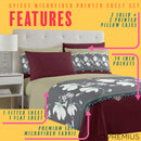 9 of 28:PREMIUS Scarlett Soft Wrinkle-Free Microfiber Sheet Set, Brick-Gray-Beige 