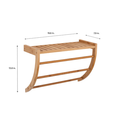 4 of 4:Étagère murale et porte-serviettes en bambou Neu Home 