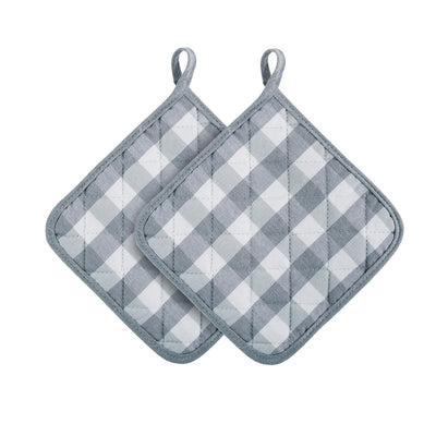3 of 6:Buffalo Check Gingham 2 Pack Pot Holder, 8x8 Inches 