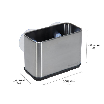 4 of 4:Detalles de cocina Caddy para fregadero con ventosa en acero inoxidable 