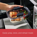 4 of 6:Rubbermaid Brilliance 10-Piece Plastic Meal Preparation Set with Built in Dividers, Clear 