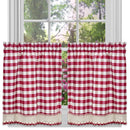 1 of 3:Buffalo Check Window Curtain Tier Pair - 58x24 - Burgundy 