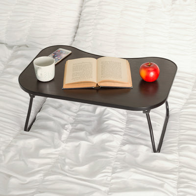 4 of 6:Home Basics Bandeja plegable para cama de portátil de madera oscura 