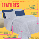 6 of 12:PREMIUS Premium Modern Dash 4 & 6 Piece Microfiber Printed Wrinkle-Free Sheet Set 