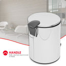 2 of 7:Poubelle ronde Home Basics de 3 litres avec poignée de transport, acier inoxydable mat 
