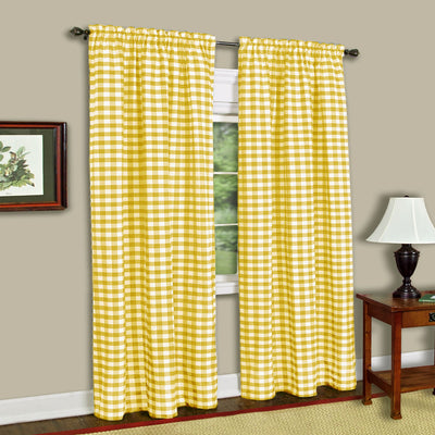 1 of 4:Panel de cortina para ventana Buffalo Check - 42x84 - Amarillo 