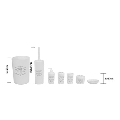 9 of 10:Home Basics Paris Collection Conjunto de baño de 7 piezas, color blanco 