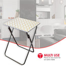 4 of 4:Home Basics Multi-Purpose Folding Table, Scallop Mettalic Silver, 15x19x25.5 Inches 