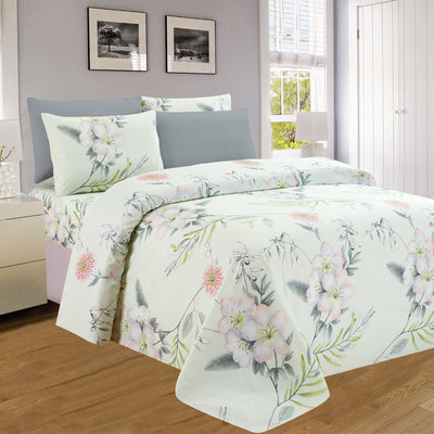 1 of 4:Ensemble de draps en microfibre infroissable imprimé PREMIUS Patricia 