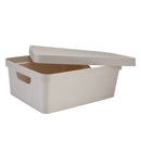 2 of 4:Simplify Caja de almacenamiento Vinto mediana con tapa en marfil 