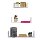 3 of 4:Home Basics Estante flotante de madera (juego de 3), color blanco 