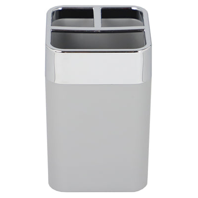 2 of 4:Home Basics Skylar - Soporte para cepillos de dientes de plástico ABS, color gris 