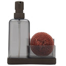 4 of 4:Home Basics Plastic Soap Dispenser with Sponge and Compartment, Bronze, 13.5 Ounces 
