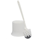1 of 6:Home Basics Plastic Toilet Brush with Compact Holder, White 