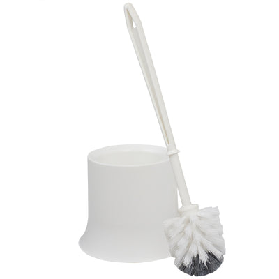 1 of 6:Home Basics Plastic Toilet Brush with Compact Holder, White 
