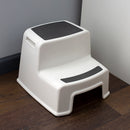 4 of 5:Home Basics 2 Tier Non-Slip Rubber Tread Plastic Step Stool, White 