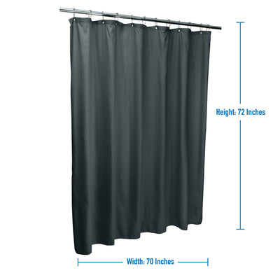 2 of 4:Bath Bliss Microfiber Soft Touch Diamond Design Shower Curtain Liner in Charcoal 
