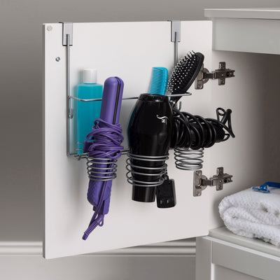 2 of 3:Organiseur de rangement multifonction à 4 compartiments pour accessoires de bain, en acier inoxydable, chromé, pour soins capillaires et coiffure 