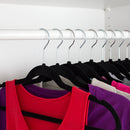 5 of 6:Home Basics 10-Pack Non-Slip Velvet Hangers, Black, 17.8x5x9.5 Inches 