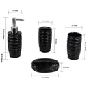 6 of 6:Home Basics Curves  4 Piece Bath Accessory Set, Black 