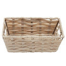 2 of 4:Home Basics Small Faux Rattan Basket with Cut-out Handles, Taupe 