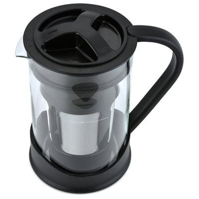 7 of 7:Spigo Cold Brew Coffee Maker with Borosilicate Glass Pitcher, Black, 1 Liter, 8x5 Inches 