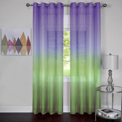 1 of 2:Arc-en-ciel - Rideau à œillets simples - 52 x 63 cm, violet 