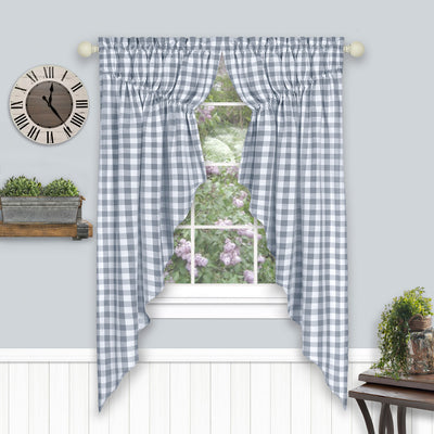 13 of 21:Buffalo Check Gathered Swag Window Curtain Pair, 72x63 Inches 