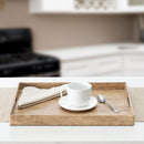 10 of 10:Home Basics Wood-Like Rustic Serving Tray with Cut-Out Handles, Brown 