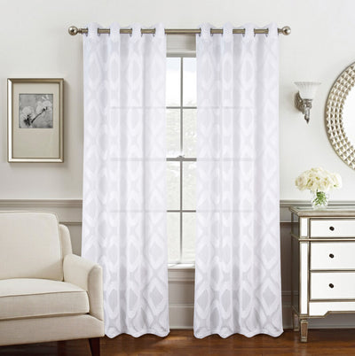 1 of 27:Ariana Clipped Doily Grommet Window Panel, 54x84 Inches 