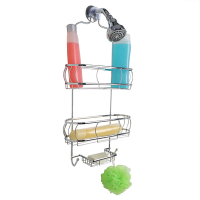 1 of 4:Home Basics No Slip  2 Tier Steel Shower Caddy, Chrome 