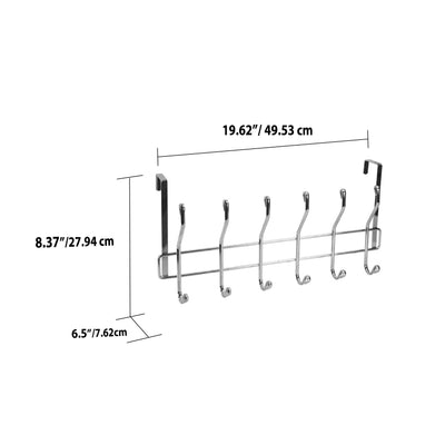 3 of 3:Home Basics Chrome Plated Steel Over the Door 6-Hook Hanging Rack 
