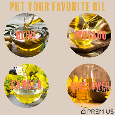 4 of 8:PREMIUS Glass Oil Sprayer Bottle, Natural, 8.45 Ounces 