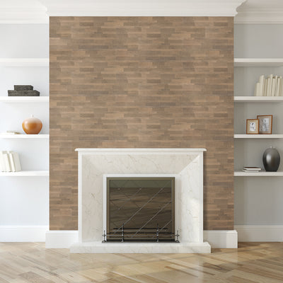 2 of 4:Carrelage mural en pierre auto-adhésif Bolder Stone ™ 6 po x 24 po - Moka - 6 carreaux/6 pi² 