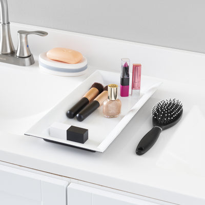 5 of 5:Plateau de toilette en plastique Home Basics, blanc 