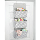 2 of 3:InterDesign jr Dot Fabric - Almacenamiento para colgar sobre la puerta con 3 bolsillos, gris y blanco, 13 x 4,5 x 36 pulgadas 