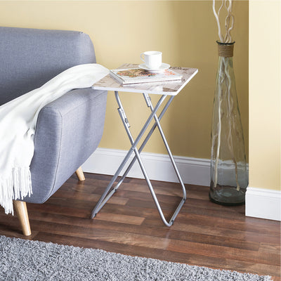 8 of 8:Home Basics Multi-Purpose Folding TV Table, Paris Design, 15x19x25.5 Inches 