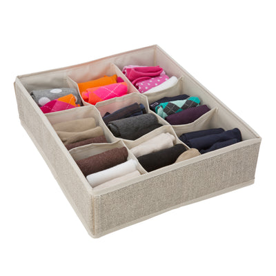2 of 4:Organizador de cajones con 9 compartimentos Simplify en yute sintético 