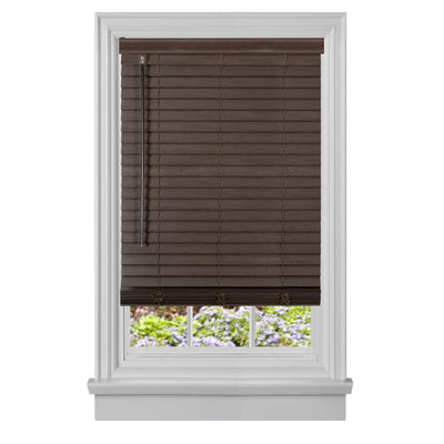 1 of 3:Store de plantation imitation bois GII Madera Falsa 2 sans fil 35 x 64 cm - Acajou 