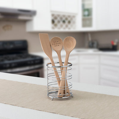 5 of 7:Home Basics Chrome Plated Steel Cutlery Holder 
