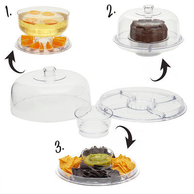 2 of 4:Home Basics Multi-Function Cake Plate, Clear 