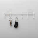 4 of 4:Home Basics - Llavero con revestimiento de vinilo, 6 ganchos, montaje con ventosa, color blanco 