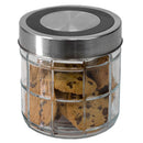 1 of 7:Home Basics Chex Collection 22 oz. Small Glass Canister with Stainless Steel Lid 